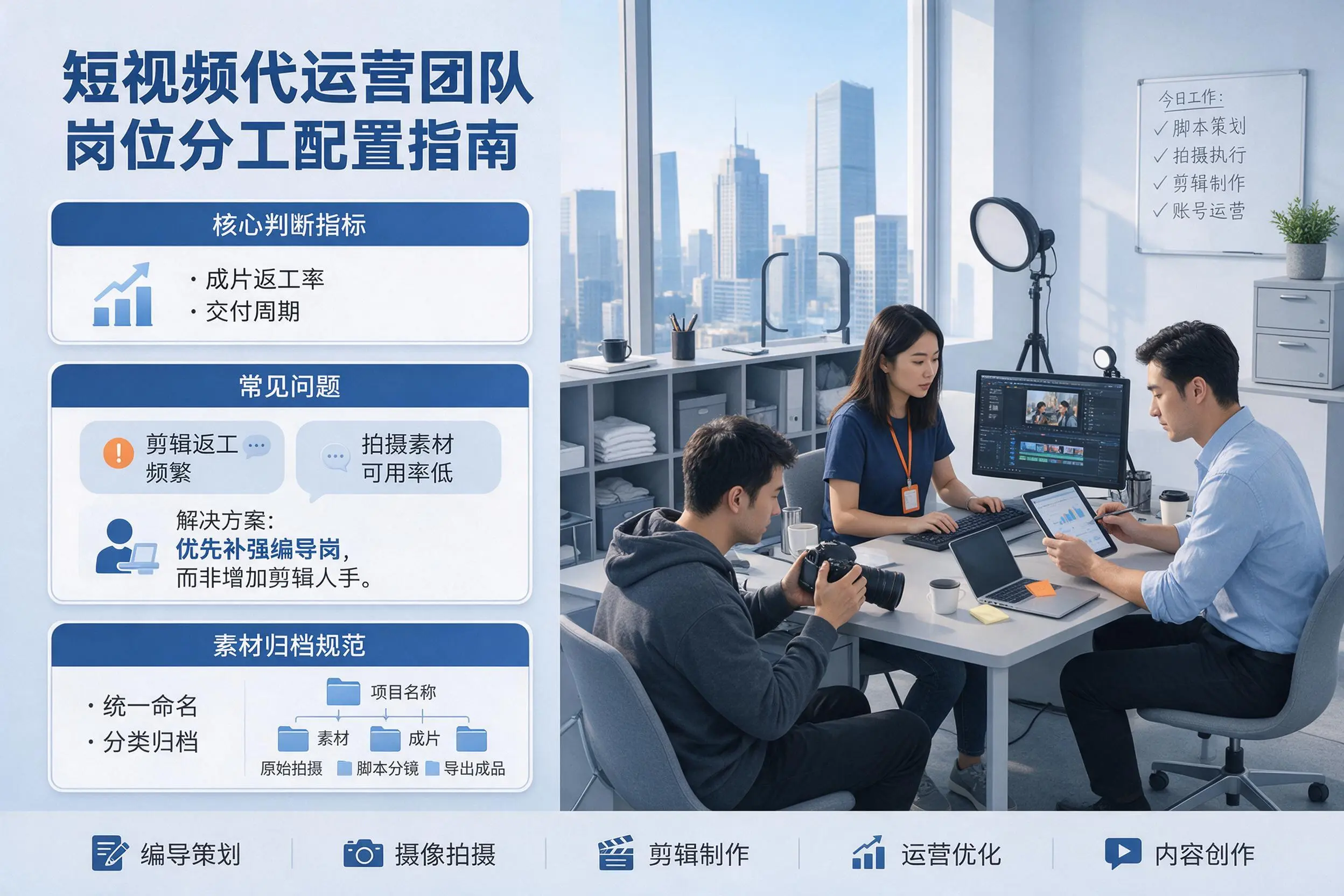 短视频代运营团队如何配置？菏泽企业岗位分工科普说明