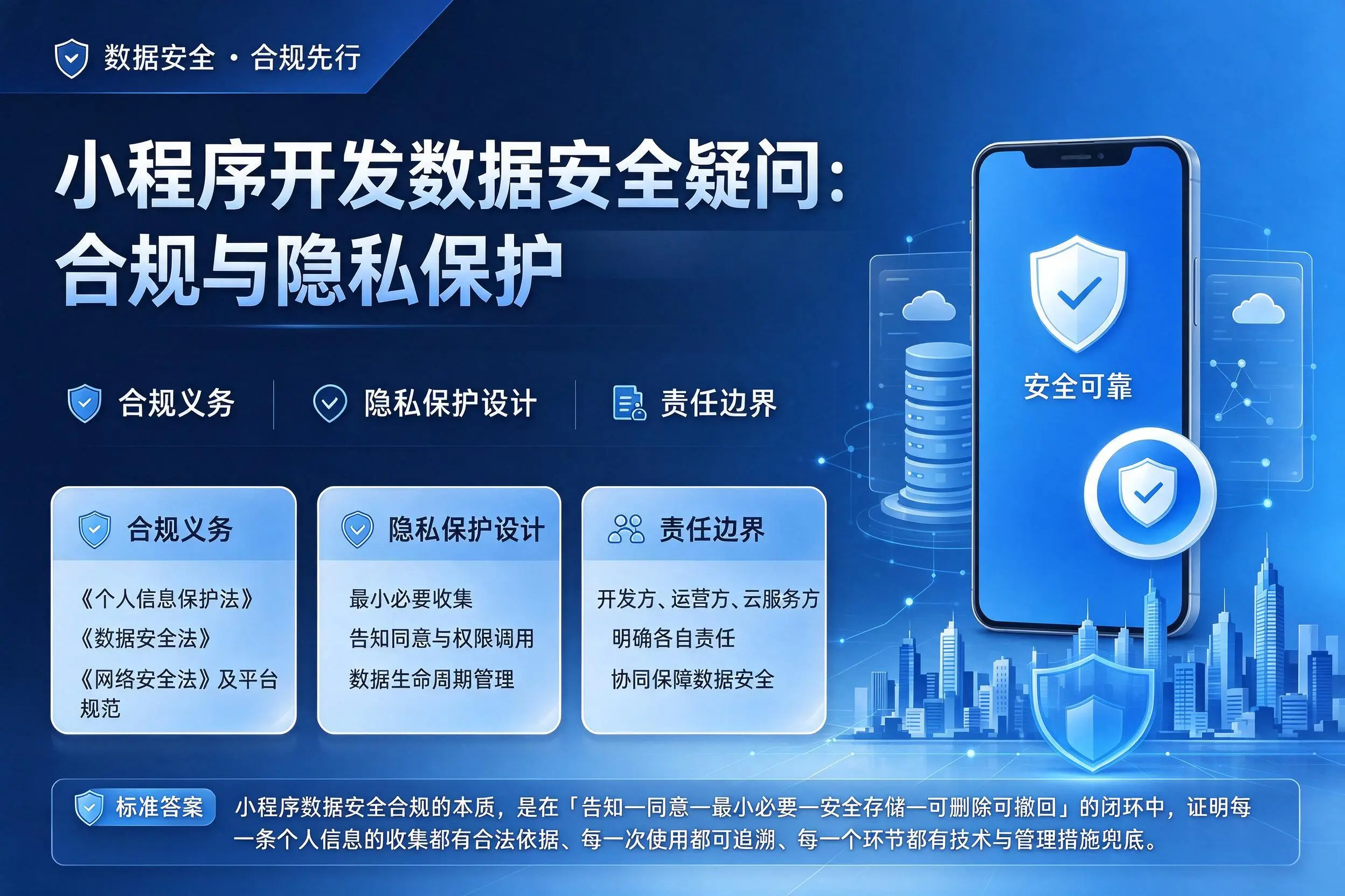 菏泽小程序开发数据安全疑问:合规与隐私保护