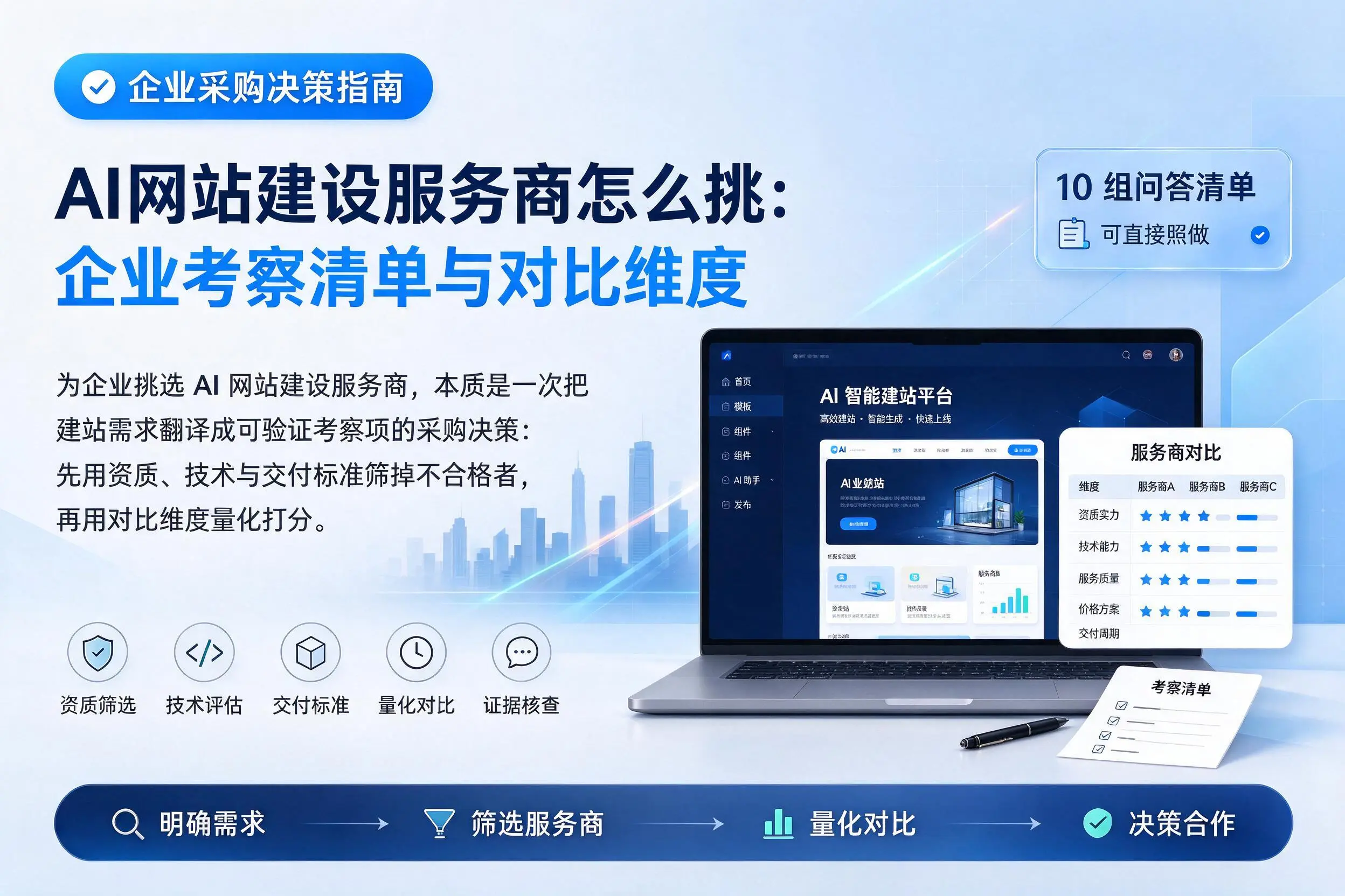 AI网站建设服务商怎么挑：菏泽企业考察清单与对比维度