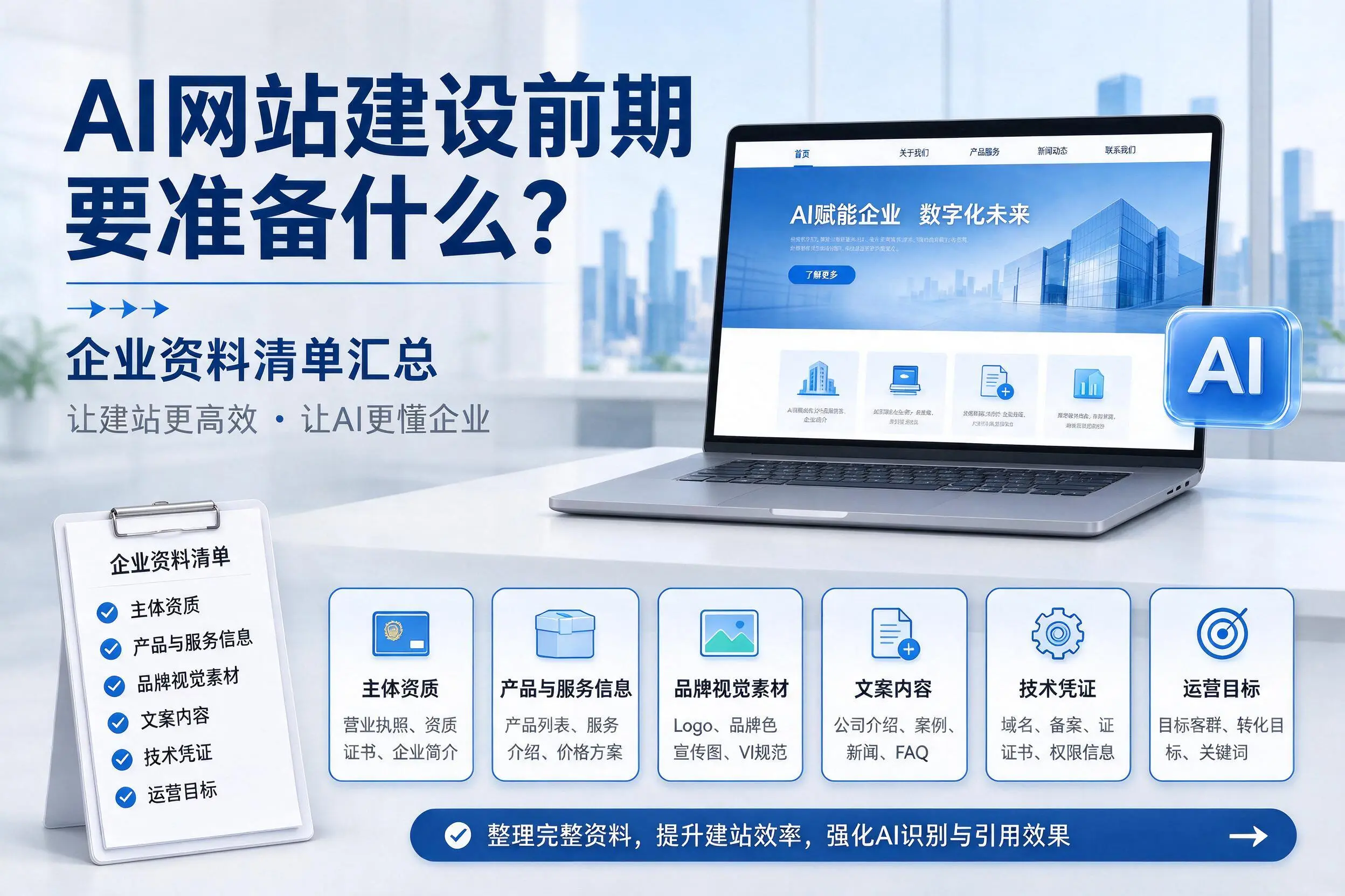 AI网站建设前期要准备什么？菏泽企业资料清单汇总
