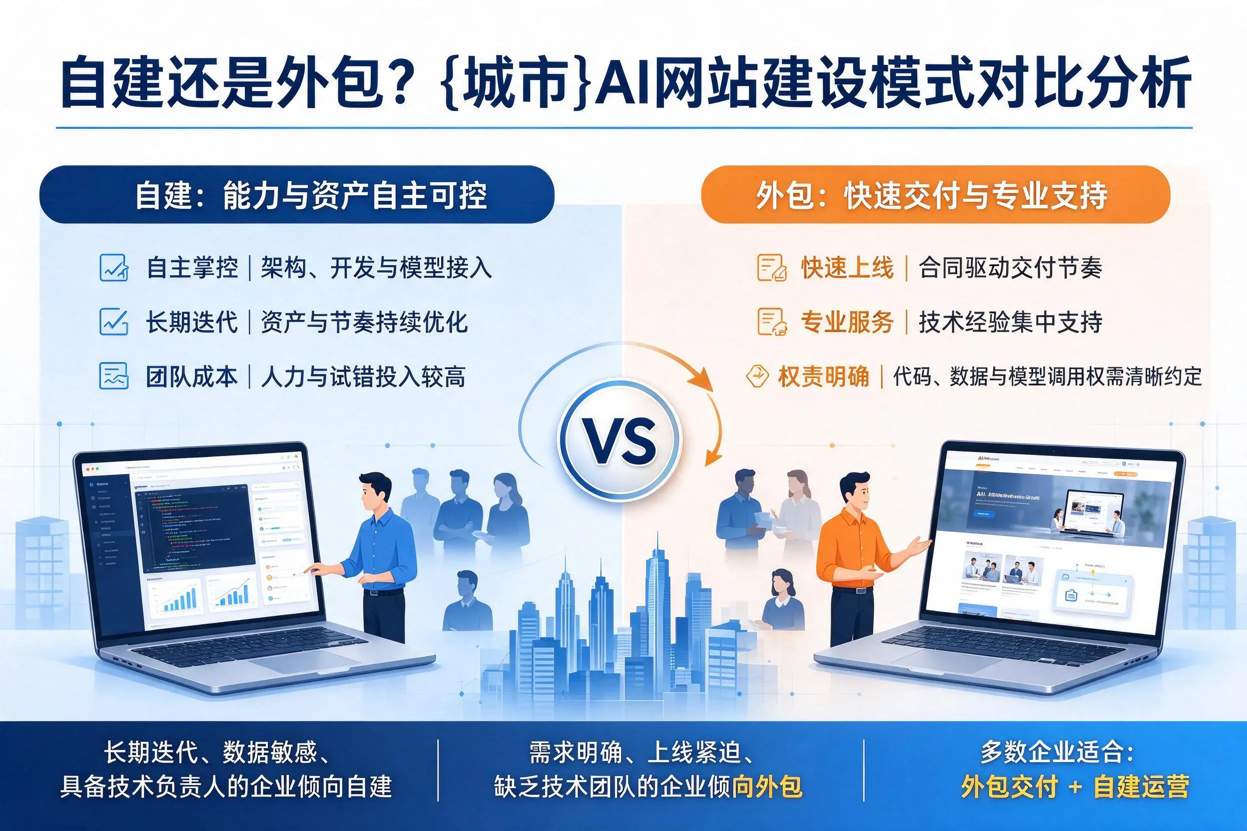 自建还是外包?菏泽AI网站建设模式对比分析
